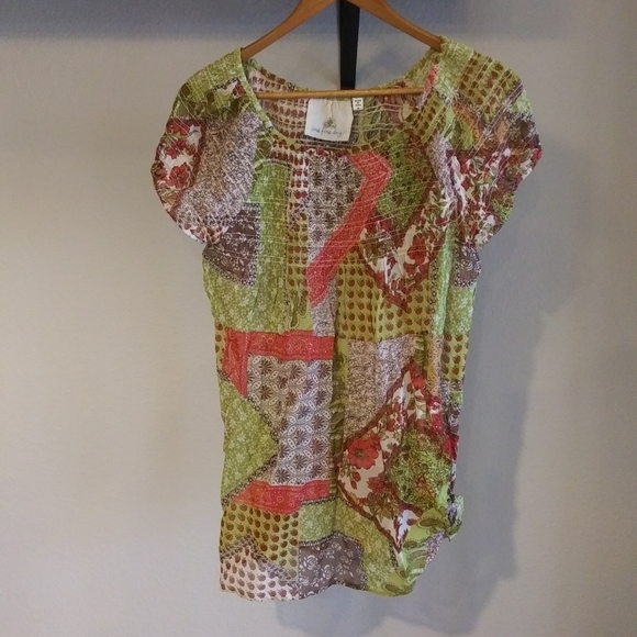 Airy Crinkle Gauze Side Knot Tunic - Picture 8 of 8